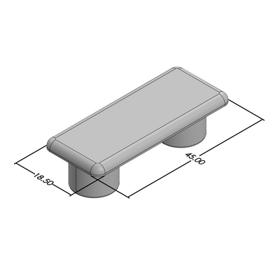 60-050-2 MODULAR SOLUTIONS POLYAMIDE PART<br>END CAP 45MM X 18.5MM LIGHT GRAY